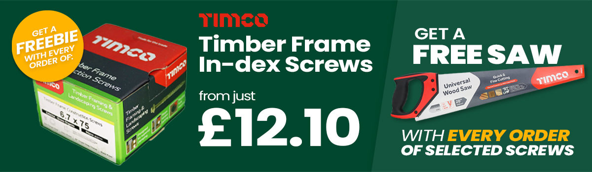 Promotional FREE saw offer on In-dex screws