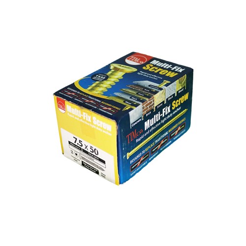 Timco Multi-Fix Concrete Screw ZYP 7.5 x 50mm (Box of 100)