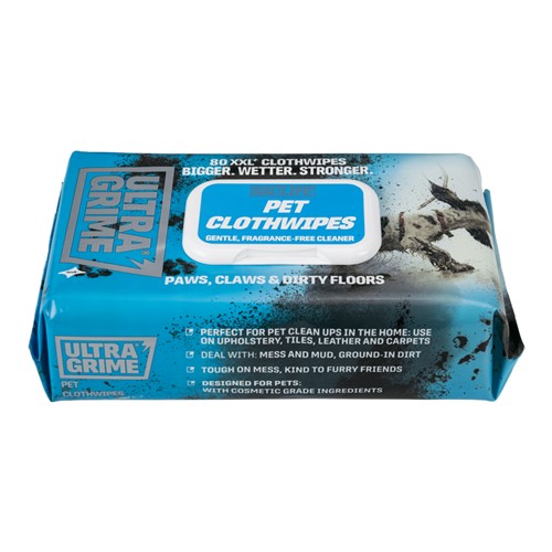 Ultragrime Pet Clothwipes - (80 XXL Wipes)