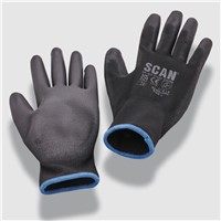 Scan Dipped Black PU Gloves (5pk)
