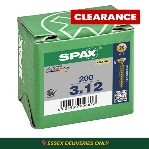 Spax Pozi CSK Woodscrews 3.0 x 12mm