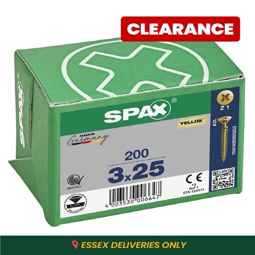 Spax Pozi CSK Woodscrews 3.0 x 25mm