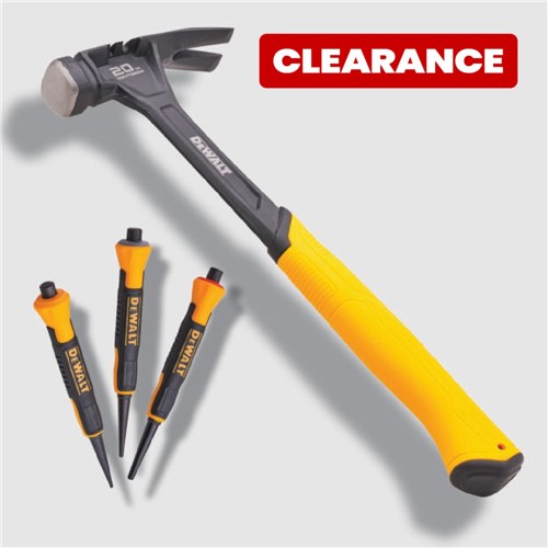 DeWALT 567g (20 oz) Claw Hammer with FREE 3 Piece Nail Set