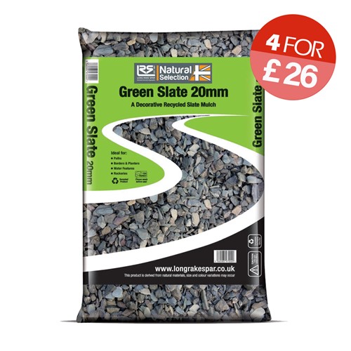 Green Slate Chippings 20mm - Small Bag