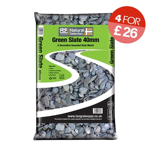 Green Slate Chippings 40mm - Small Bag
