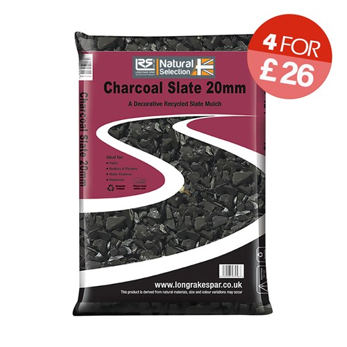 Charcoal Slate Chippings 20mm - Small Bag