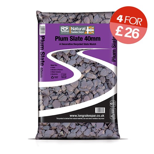 Plum Slate Chippings 40mm - Small Bag