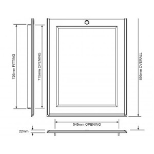 Plastic Drop Down Loft Hatch 726  x 562 (GL250)