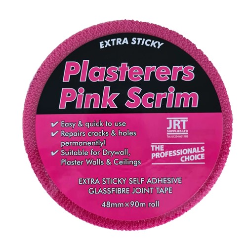 JRT Plasterers Pink Scrim 48mm x 90m Roll