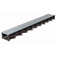 Aco 19313 HexDrain Plastic Channel with Galvanised Grate - 1000 x 125 x 80mm