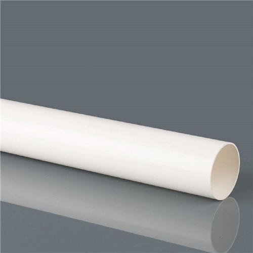 Plain Ended Round Downpipe 68mm x 4m  - White