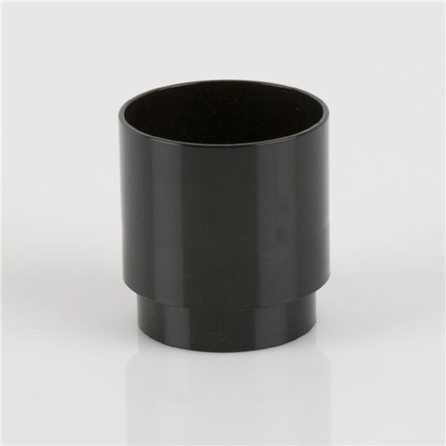 Round Down Pipe Connector 68mm - Black