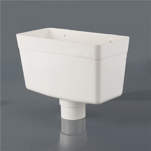 Round Downpipe 68mm Rainwater Head - White