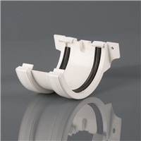 White Roundstyle Gutter 112mm Union Bracket (BR044W)