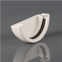 White Roundstyle Gutter 112mm External Stopend (BR047W)