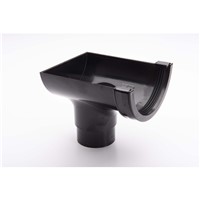 Black Roundstyle Gutter 112mm Stopend Outlet (BR456B)