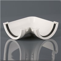 White Roundstyle Gutter 112mm 90° 68mm Gutter Angle (BR048W)