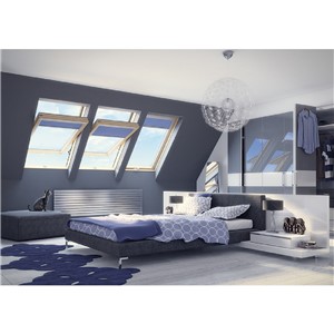 Fakro FTW-V P2 01 White Acrylic Coated Centre Pivot Roof Window 55 x78