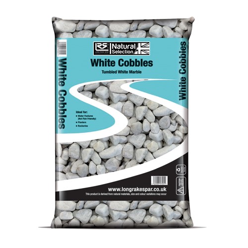 40-90mm White Marble Cobbles - Small Bag