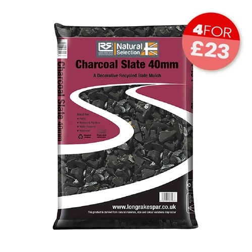 40mm Charcoal Slate Chippings - Small Bag