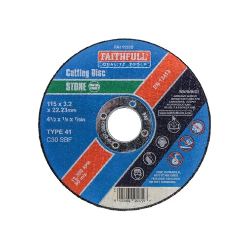 Stone Cutting Disc 4½ " - Faithfull