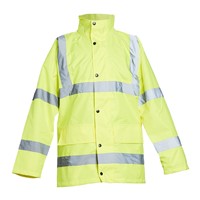 Blackrock Hi-Vis Yellow 3/4 Fleece Lined Coat - Med