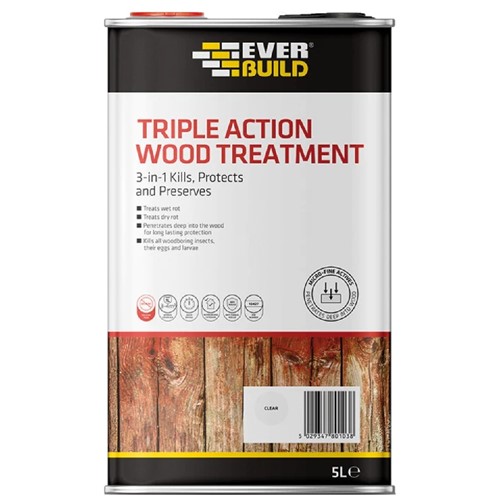 Everbuild Triple Action Wood Treatment - Clear - 1L