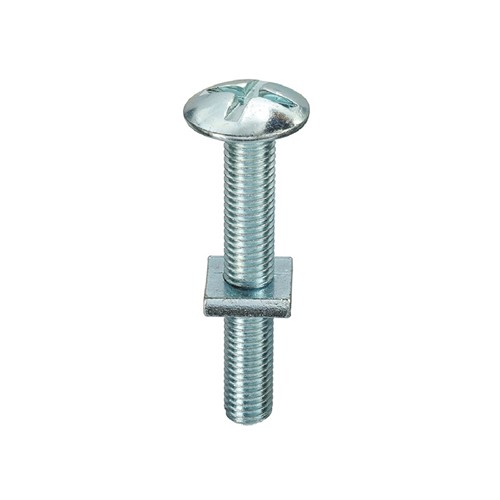 M6 x 50 Roofing Bolt And Square Nut BZP