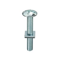 M6 x 50 Roofing Bolt And Square Nut BZP