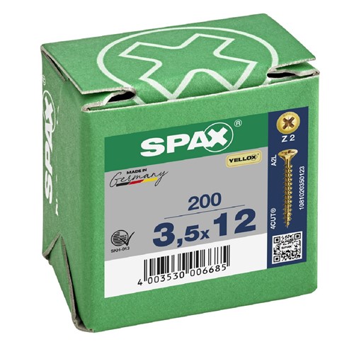 Spax Pozi CSK Woodscrews 3.5 x 12mm