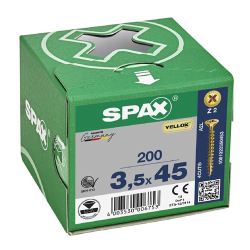 Spax Pozi CSK Woodscrews 3.5 x 45mm