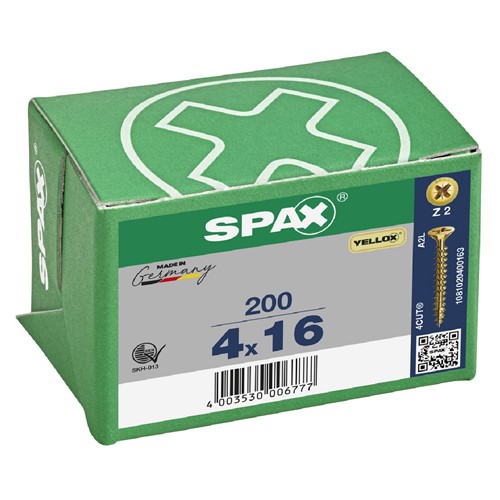 Spax Pozi CSK Woodscrews 4.0 x 16mm