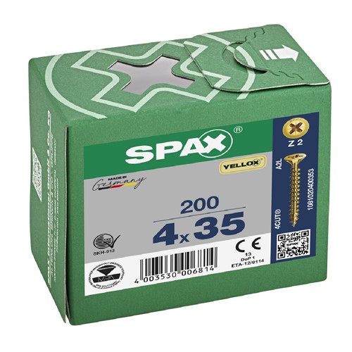 Spax Pozi CSK Woodscrews 4.0 x 35mm