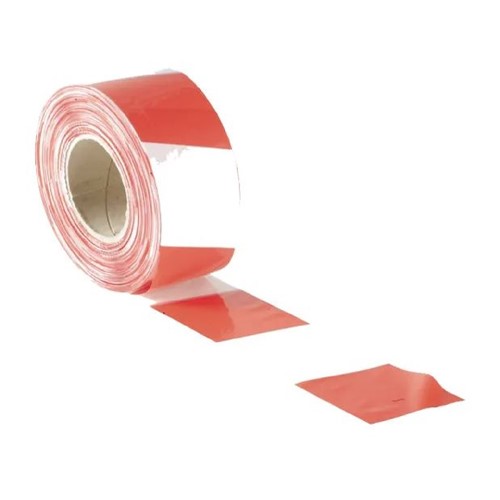 Faithfull Barrier Tape Red & White - Non Adhesive - 70 mm X 500 mtr