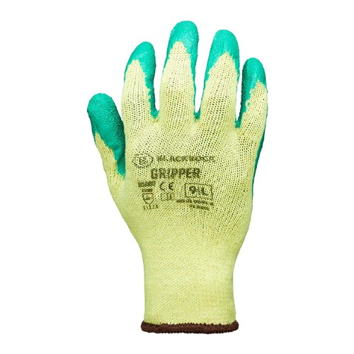 Blackrock Latex Gripper Gloves Green & Yellow - Size 10/XL