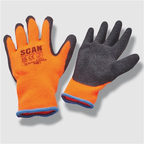 Scan Dipped Thermal Latex Gloves (3pk)