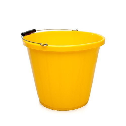 Heavy Duty Industrial Yellow Bucket - 3 Gallon/ 15 Litre