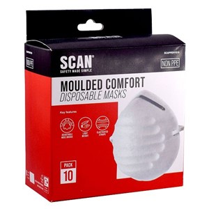 Scan Moulded Disposable Dust Mask - Pack of 10