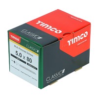 5.0 x 80mm Multi Purpose Screw CSK ZYP - Box of 200