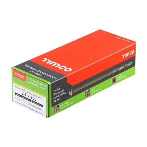 In-dex Timber Screw Green Organic 6.7 x 200mm (Box of 50)