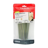 In-dex Timber Screw Green Organic 6.7 x 200mm (Bag of 20)