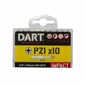 Dart Impact Driver Bit PZ1 50mm - 10 Pk