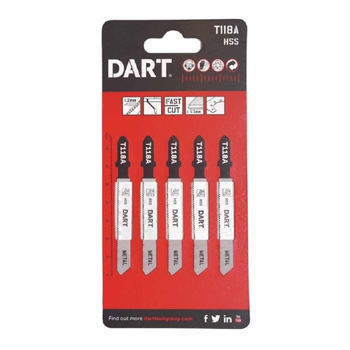 Dart T118A Metal Cutting Jigsaw Blade - 5 Pk