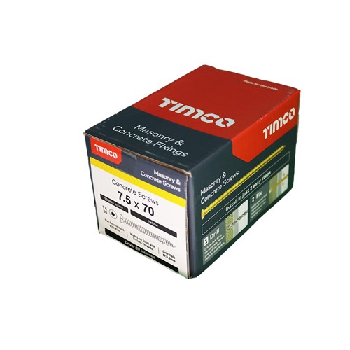 Timco Multi-Fix Concrete Screw ZYP 7.5 x 70mm (Box of 100)