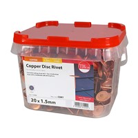 Copper Disc Rivets 20 x 1.5mm