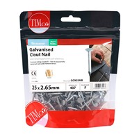 Galvanised Clout Nails 25 x 2.65mm