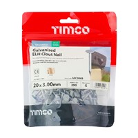 Galvanised ELH Clout Nails 20 x 3.00mm - 500g - TIMbag